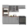 Cozinha Completa Bariloche 12 Portas 2 Gavetas com Vidro 100% Mdf 6225.126 Titânio Fosco - Indekes