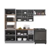 Cozinha Completa Bariloche 12 Portas 2 Gavetas com Vidro 100% Mdf 6225.126 Titânio Fosco - Indekes