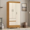 Guarda-Roupa Wind 3 Portas Cinamon/Off White - Demóbile