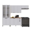 Cozinha Completa Bariloche 12 Portas 2 Gavetas com Vidro 100% Mdf 6225.127 Branco - Indékes
