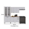 Cozinha Completa Bariloche 12 Portas 2 Gavetas com Vidro 100% Mdf 6225.127 Branco - Indékes