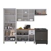 Cozinha Completa Bariloche 12 Portas 2 Gavetas com Vidro 100% Mdf 6225.127 Branco - Indékes
