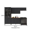 Cozinha Completa Bariloche 12 Portas 2 Gavetas com Vidro 100% Mdf 6225.127 Chumbo - Indékes