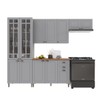 Cozinha Completa Bariloche 12 Portas 2 Gavetas com Vidro 100% Mdf 6225.127 Titânio Fosco - Indékes