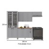 Cozinha Completa Bariloche 12 Portas 2 Gavetas com Vidro 100% Mdf 6225.127 Titânio Fosco - Indékes