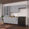 Cozinha Completa Bariloche 12 Portas 2 Gavetas com Vidro 100% Mdf 6225.127 Titânio Fosco - Indékes