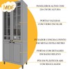 Cozinha Completa Bariloche 12 Portas 2 Gavetas com Vidro 100% Mdf 6225.127 Titânio Fosco - Indékes