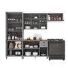 Cozinha Completa Bariloche 12 Portas 2 Gavetas com Vidro 100% Mdf 6225.127 Titânio Fosco - Indékes