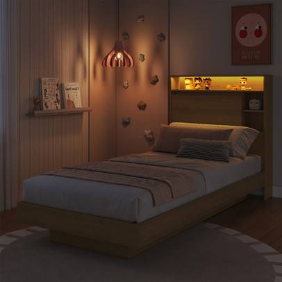 Cama de Solteiro Cancun 1 Porta com Led Mel - Art In Móveis