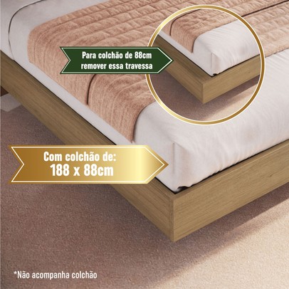 Cama de Solteiro Cancun 1 Porta com Led Mel - Art In Móveis