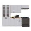 Cozinha Completa Bariloche 12 Portas 2 Gavetas com Vidro e Tampo 100% Mdf Branco - Indékes