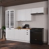 Cozinha Completa Bariloche 12 Portas 2 Gavetas com Vidro e Tampo 100% Mdf Branco - Indékes