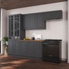 Cozinha Completa Bariloche 12 Portas 2 Gavetas com Vidro e Tampo 100% Mdf Chumbo - Indékes