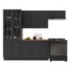 Cozinha Completa Bariloche 12 Portas 2 Gavetas com Vidro e Tampo 100% Mdf Chumbo - Indékes