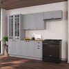 Cozinha Completa Bariloche 12 Portas 2 Gavetas com Vidro e Tampo 100% Mdf Titânio Fosco - Indékes