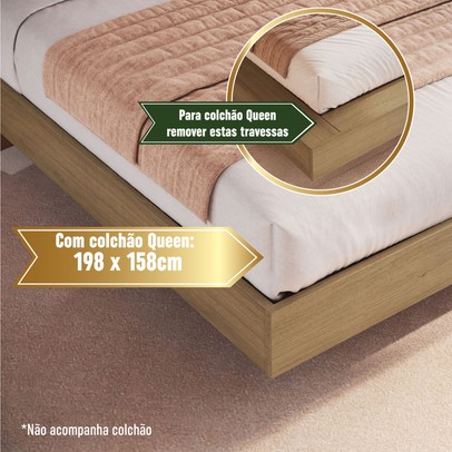 Cama de Casal Cancun 2 Portas com Led Mel - Art In Móveis