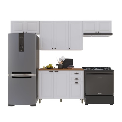 Cozinha Completa Bariloche 10 Portas 2 Gavetas com Tampo 100% Mdf Branco - Indekes