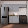 Cozinha Completa Bariloche 10 Portas 2 Gavetas com Tampo 100% Mdf Titânio Fosco - Indekes