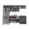 Cozinha Completa Bariloche 10 Portas 2 Gavetas com Tampo 100% Mdf Titânio Fosco - Indekes