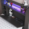Cama Infantil Power 1 Portas 3 Nichos com Led Grafite - Art In Móveis