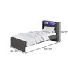 Cama Infantil Power 1 Portas 3 Nichos com Led Grafite - Art In Móveis