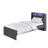 Cama Infantil Power 1 Portas 3 Nichos com Led Grafite - Art In Móveis
