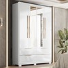 Guarda-Roupa Casal Domo 4 Portas 4 Gavetas com Espelho Branco - Demóbile