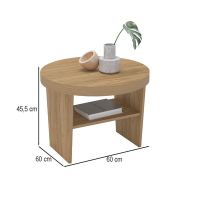 Mesa de Canto Magnum Orgânica Carvalho - Artely Móveis