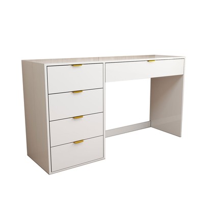 Mesa Escrivaninha Life 5 Gavetas Branco - Panorama Móveis