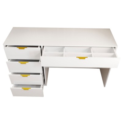 Mesa Escrivaninha Life 5 Gavetas Branco - Panorama Móveis