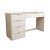 Mesa Escrivaninha Life 5 Gavetas Off White - Panorama Móveis