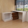 Penteadeira com Cômoda Mônaco 2 Portas 3 Gavetas Branco/Freijó - Panorama Móveis
