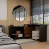 Penteadeira com Cômoda Mônaco 2 Portas 3 Gavetas Preto/Freijó - Panorama Móveis