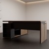 Mesa para Escritório Office 1 Porta Nogal/Preto - Panorama Móveis