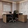 Mesa para Escritório Office 1 Porta Nogal/Preto - Panorama Móveis