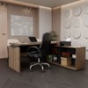 Mesa para Escritório Office 1 Porta Nogal/Preto - Panorama Móveis