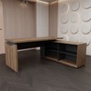 Mesa para Escritório Office 1 Porta Nogal/Preto - Panorama Móveis
