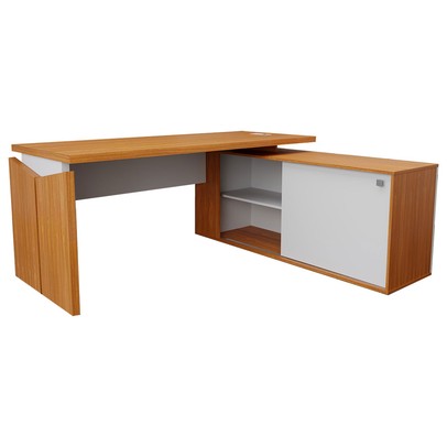 Mesa para Escritório Office 1 Porta Freijó/Branco - Panorama Móveis