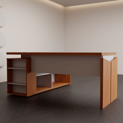 Mesa para Escritório Office 1 Porta Freijó/Branco - Panorama Móveis