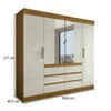 Guarda-Roupa Casal Milano 4 Portas 6 Gavetas com Espelho Cinamomo/Off White - Panorama Móveis
