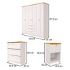 Quarto Completo Casal Americano 6 Portas 8 Gavetas Branco/Ipê - Panorama Móveis