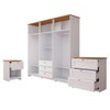 Quarto Completo Casal Americano 6 Portas 8 Gavetas Branco/Ipê - Panorama Móveis