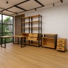 Escritório Completo Office 3 Portas 5 Gavetas 100% Mdf Freijó/Preto - Panorama Móveis