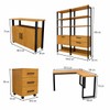 Escritório Completo Office 3 Portas 5 Gavetas 100% Mdf Freijó/Preto - Panorama Móveis