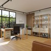 Escritório Completo Office 3 Portas 5 Gavetas 100% Mdf Off White/Freijó - Panorama Móveis