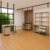 Escritório Completo Office 3 Portas 5 Gavetas 100% Mdf Off White/Freijó - Panorama Móveis