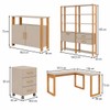 Escritório Completo Office 3 Portas 5 Gavetas 100% Mdf Off White/Freijó - Panorama Móveis