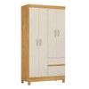 Guarda-Roupa Lótus 4 Portas 2 Gavetas Cinamon/Off White - Demóbile