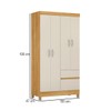 Guarda-Roupa Lótus 4 Portas 2 Gavetas Cinamon/Off White - Demóbile