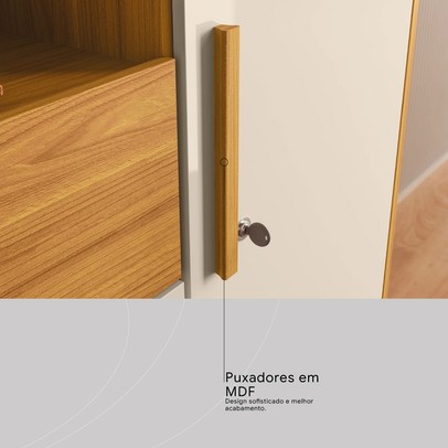 Armário Multiuso Neo 2 Portas 1 Gaveta Cinamon/Off White - Demóbile